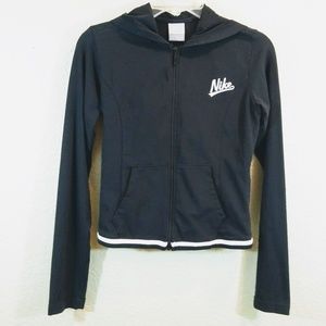 Nike Small Black Athletic Sports Hooded Jacket